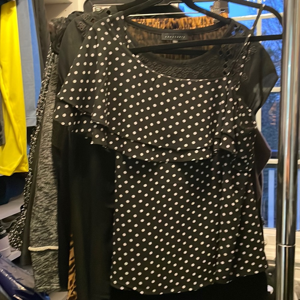 Lily White polka dot one shoulder top